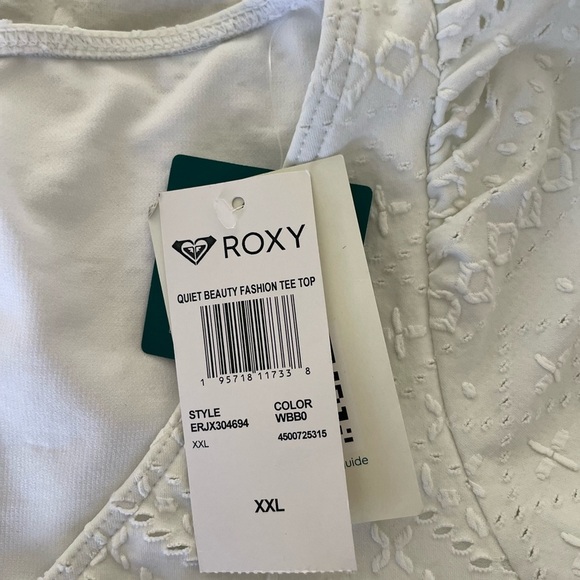 Roxy white embossed swim top - Picture 4 of 9